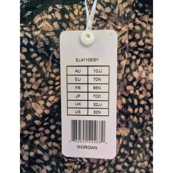 NWT Elomi  Morgan Size 32N  Underwired Plus Size Lingerie Lace Stretch Ebony - Picture 3 of 6